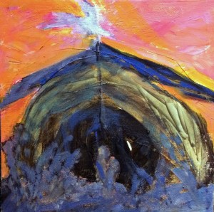 "The Inn Keeper" 12" x 12" gesso & acrylic on canvas NFS